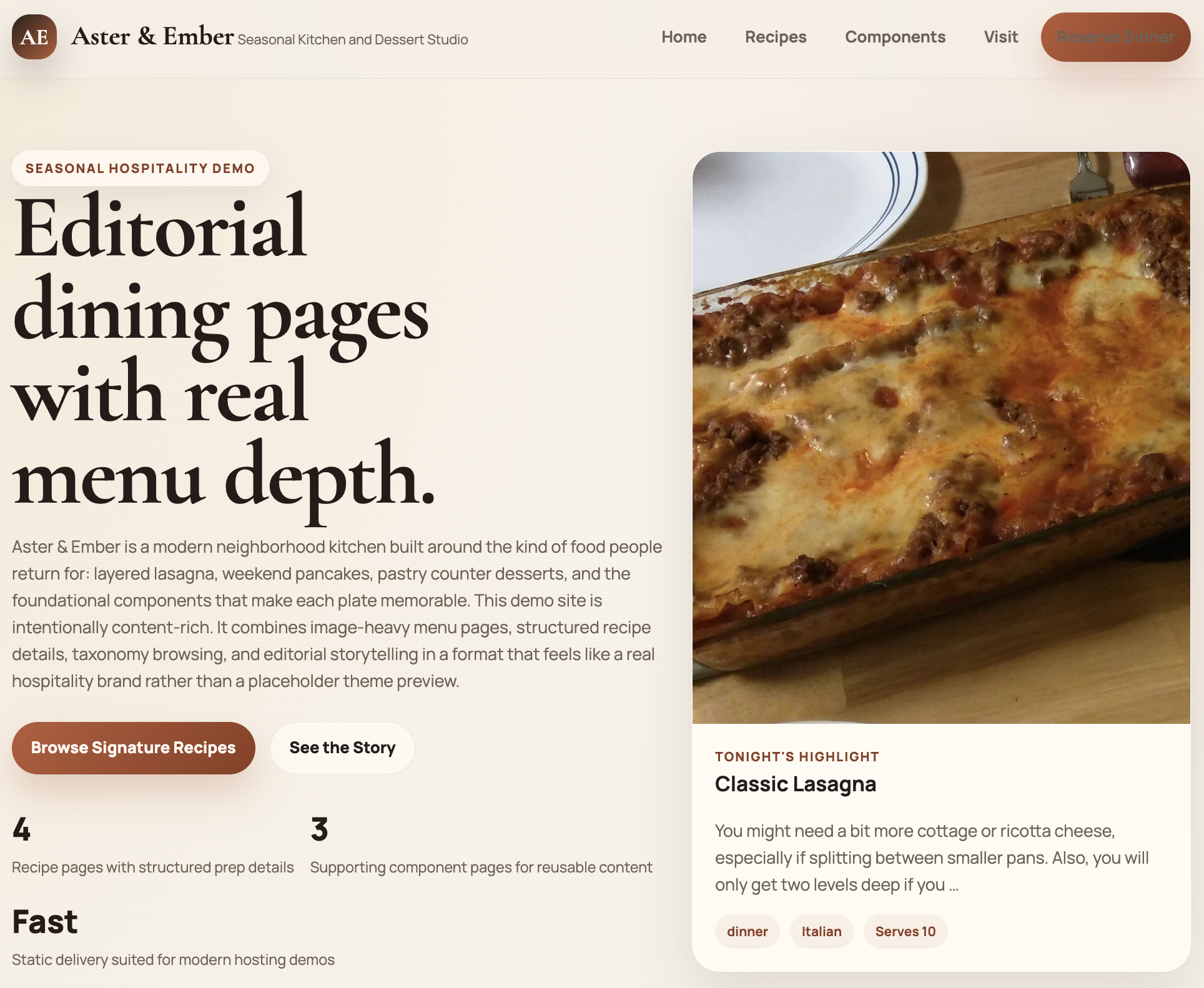 Demo 1 website preview
